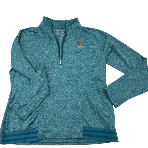 Adidas Golf Teal Quarter-Zip Pullover With Embroidered Kiawah Tree Logo Women XL - Picture 1 of 8